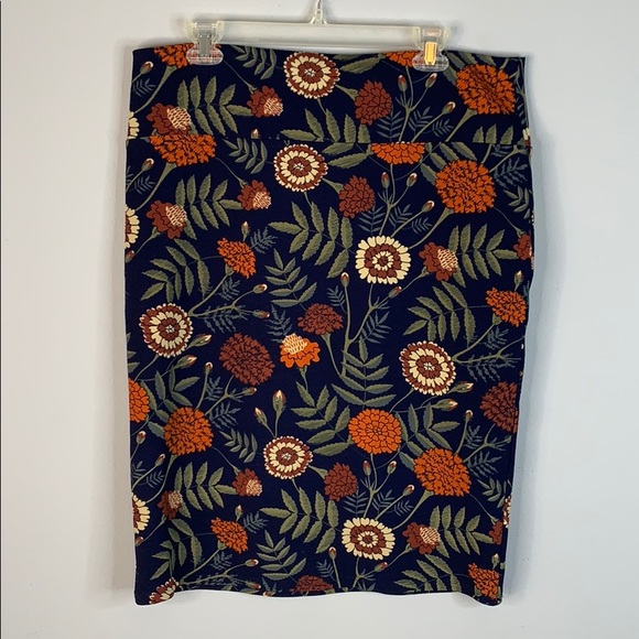 Lularoe autumn floral pencil skirt marigold 2xL